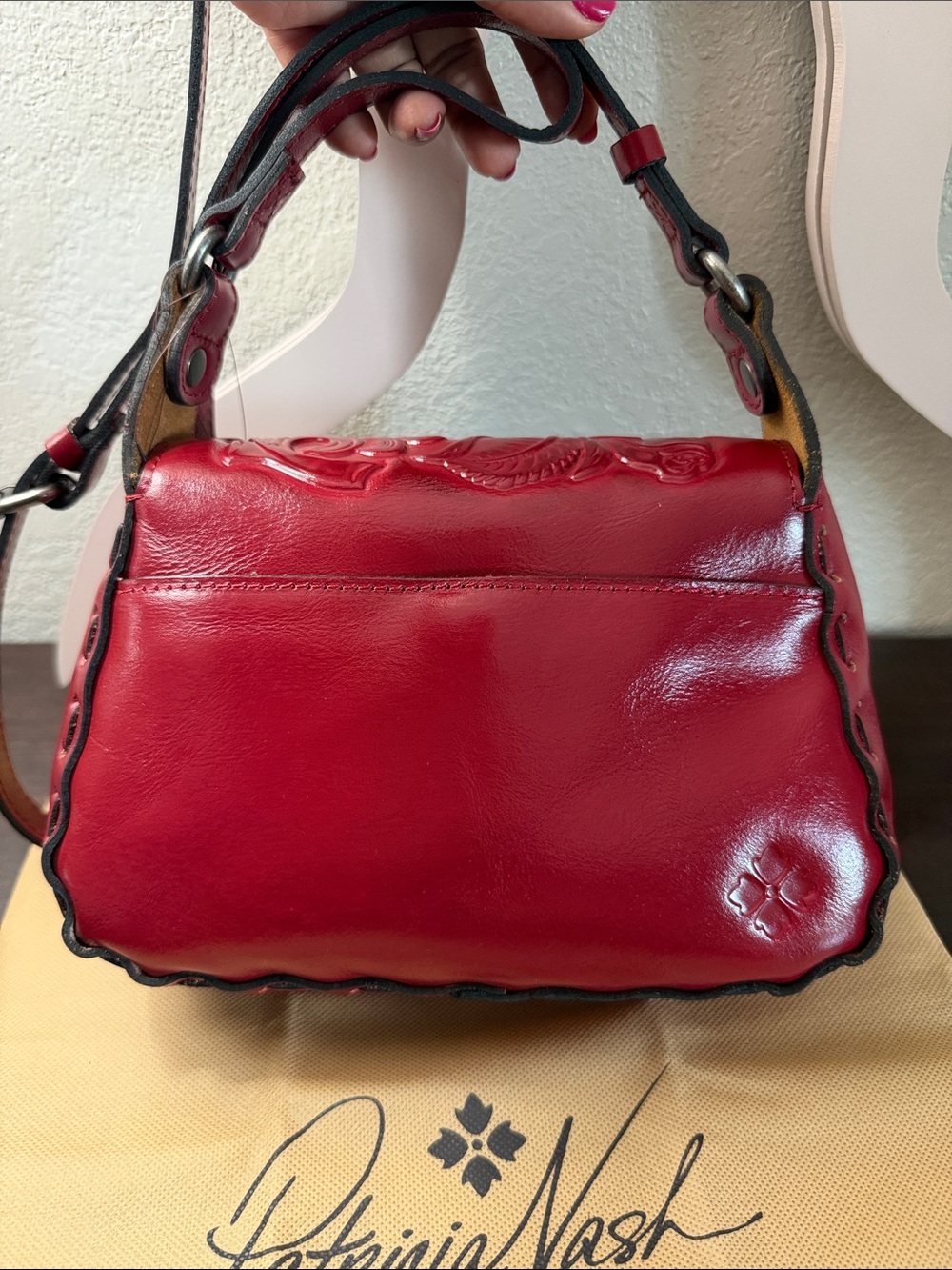 Patricia Nash Lucia Bryrd Floral Embossed Leather Crossbody Bag ❤️❤️ - Picture 6 of 15
